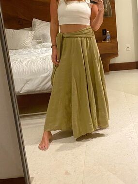Free people Olive Green Wrap Maxi Skirt - Women